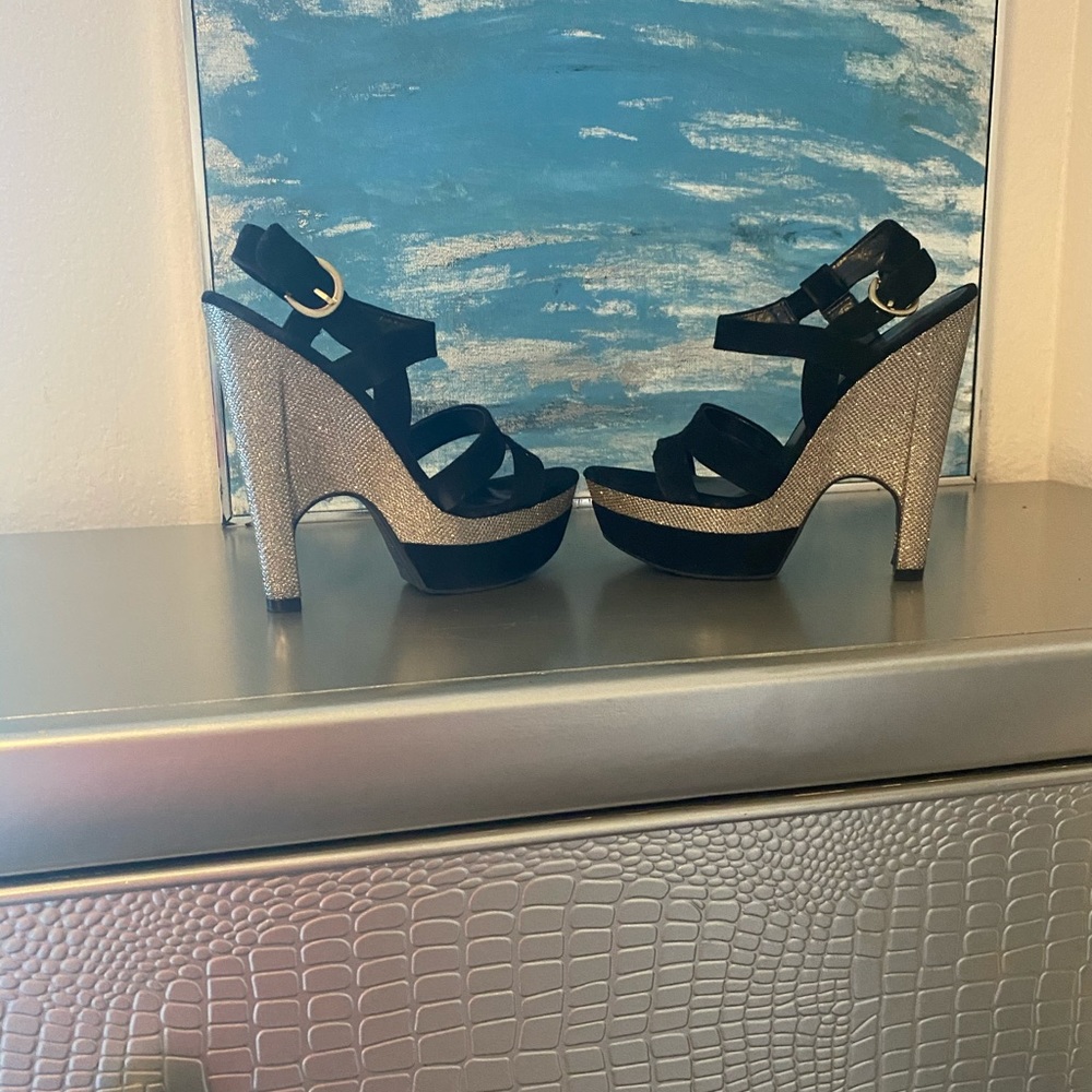 Black and Silver Heels